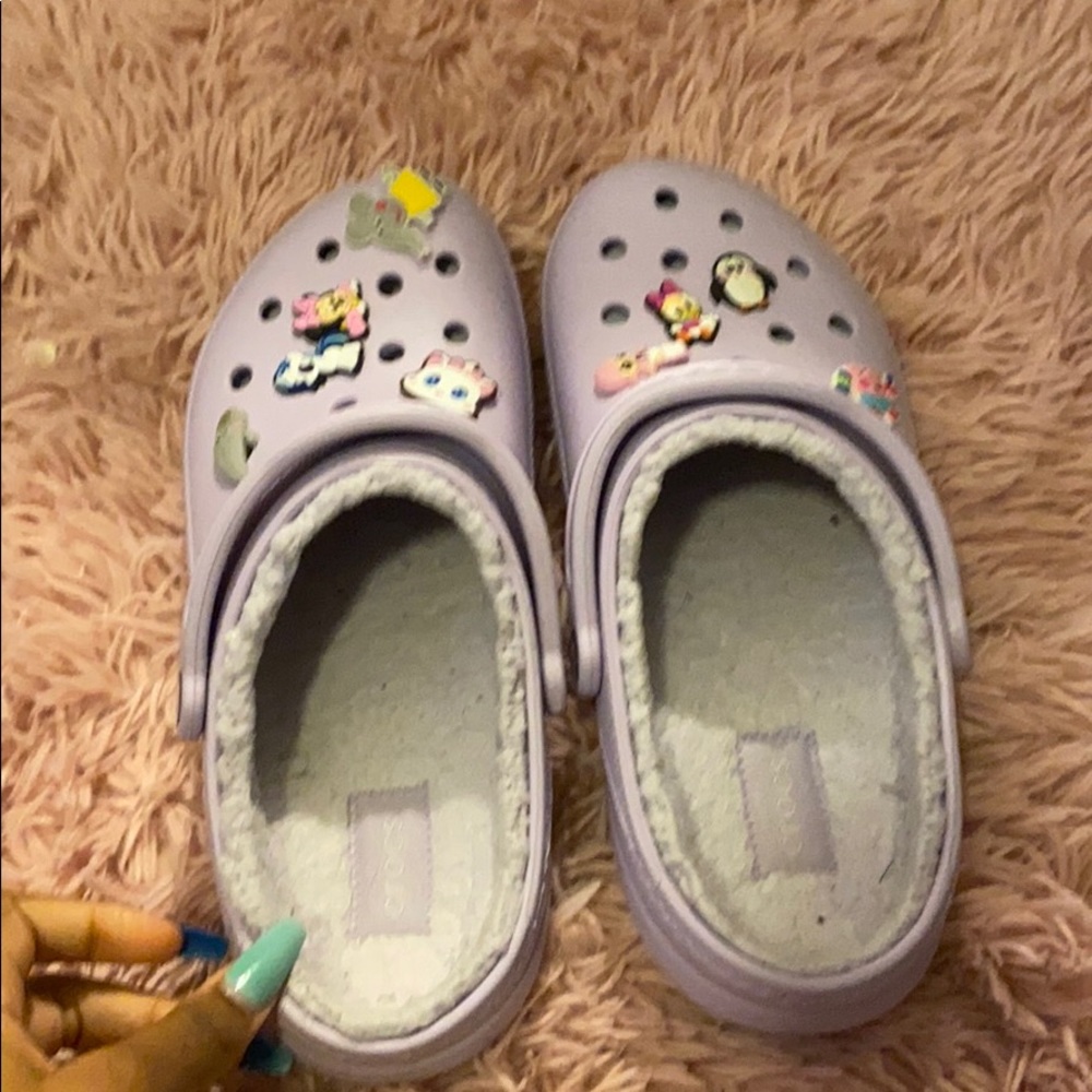 purple furry crocs - Picture 2 of 4